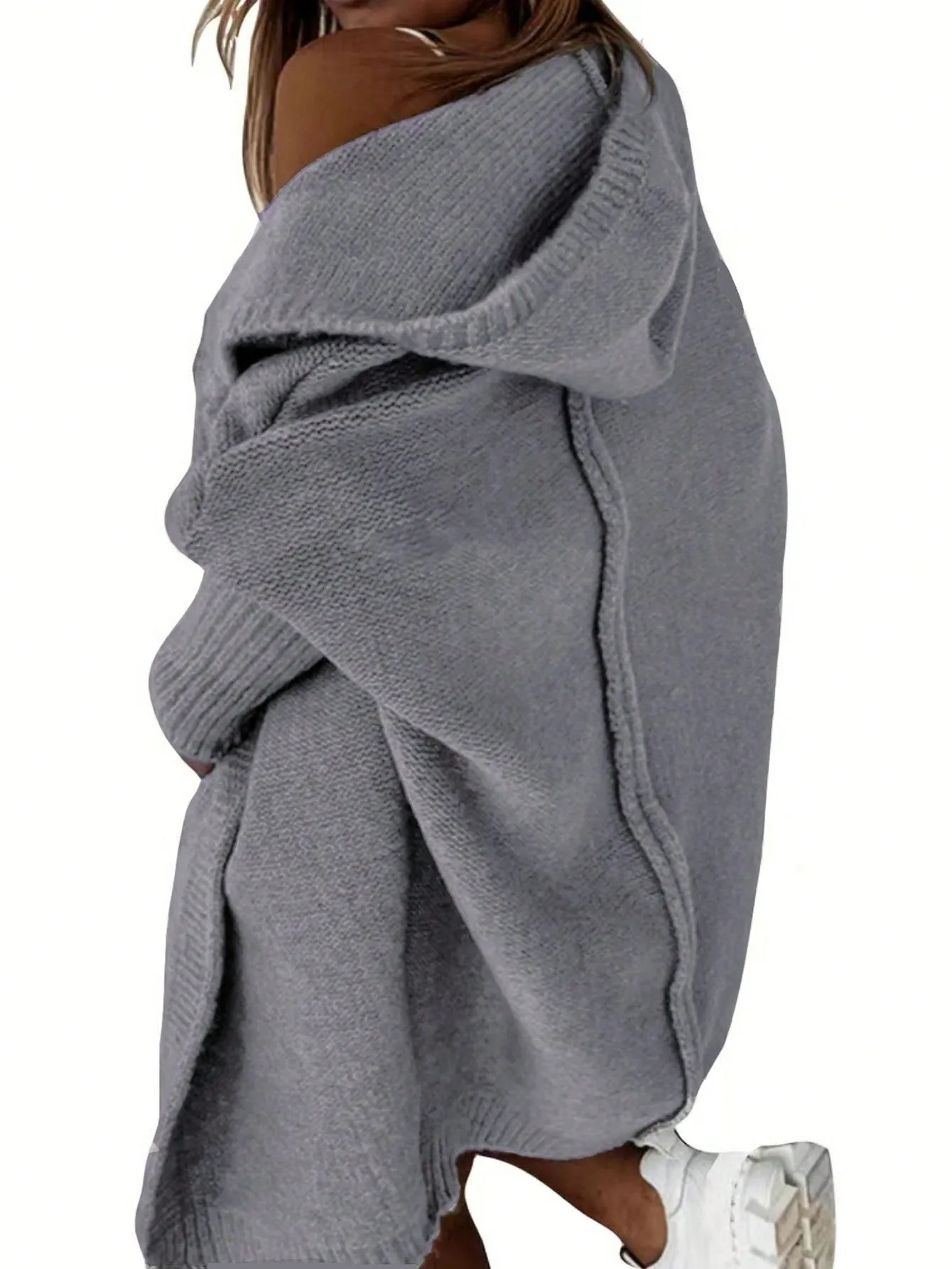 Autumn And Winter Women's Loose Hooded Cardigan