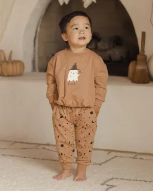 Baby Unisex Sets | 2PCS: Relaxed Halloween Sweatsuit: Boo and Night Sky | Quincy Mae