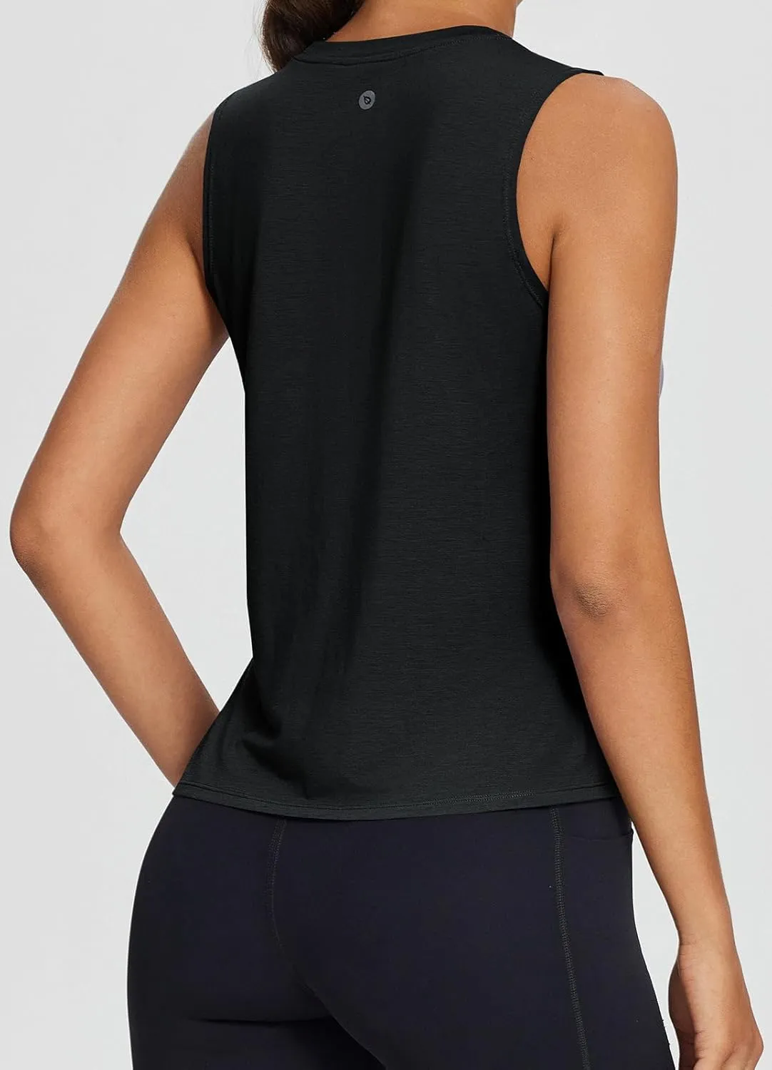 baleaf Workout Tank Tops for Women Sleeveless Athletic Tops Flowy Soft Loose Fit Hip Length Running Shirts Gym Quick Dry