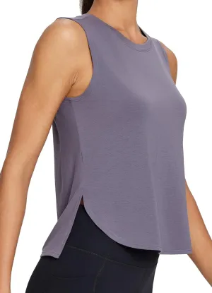 baleaf Workout Tank Tops for Women Sleeveless Athletic Tops Flowy Soft Loose Fit Hip Length Running Shirts Gym Quick Dry