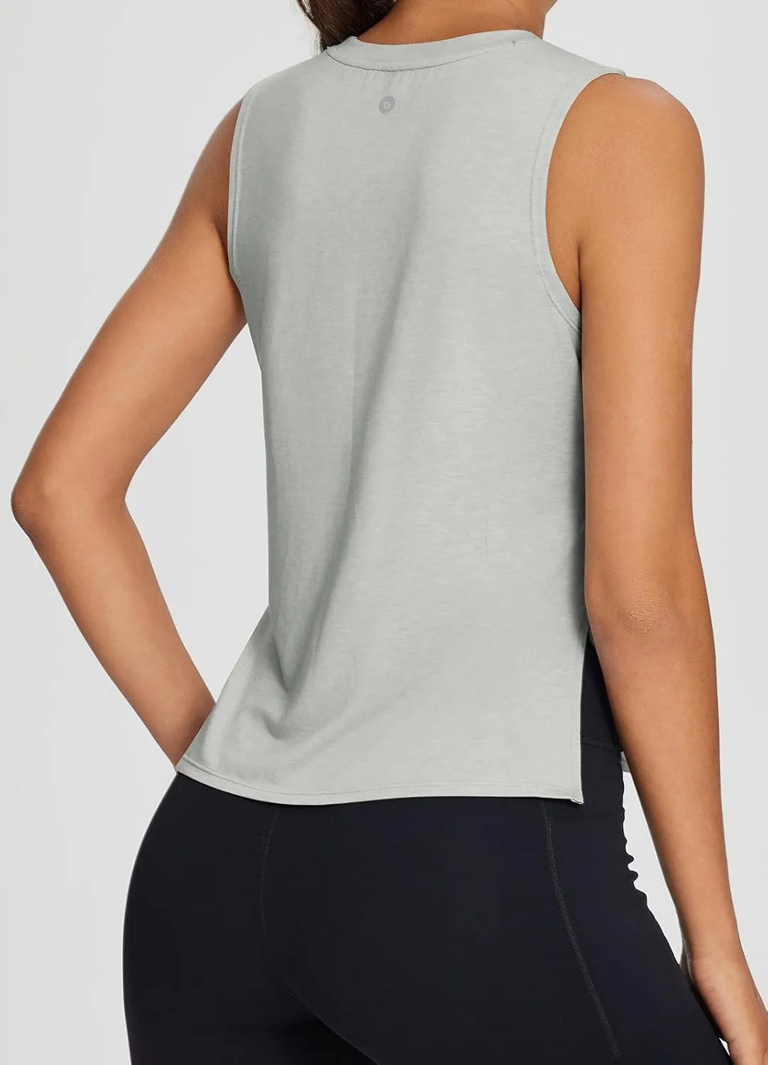 baleaf Workout Tank Tops for Women Sleeveless Athletic Tops Flowy Soft Loose Fit Hip Length Running Shirts Gym Quick Dry