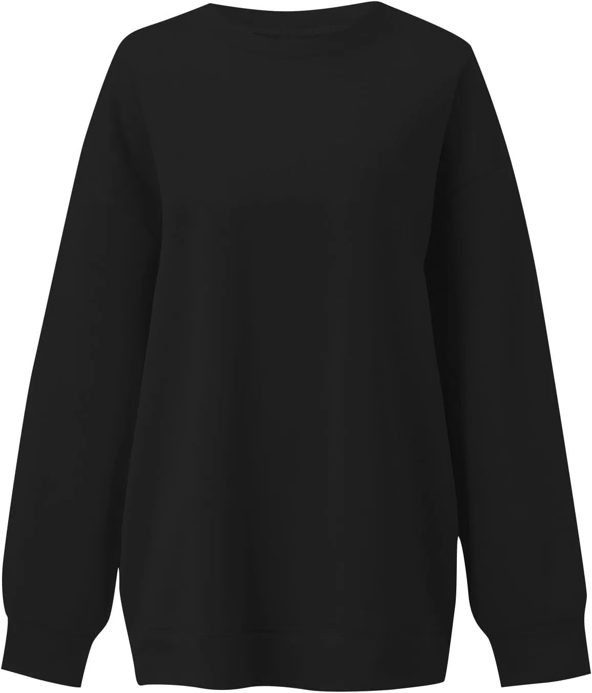 Crew Neck Sweatshirts Women Long Sleeve Fleece Oversized Sweatshirt Soft Lightweight Pullover Tops Trendy Winter Coat