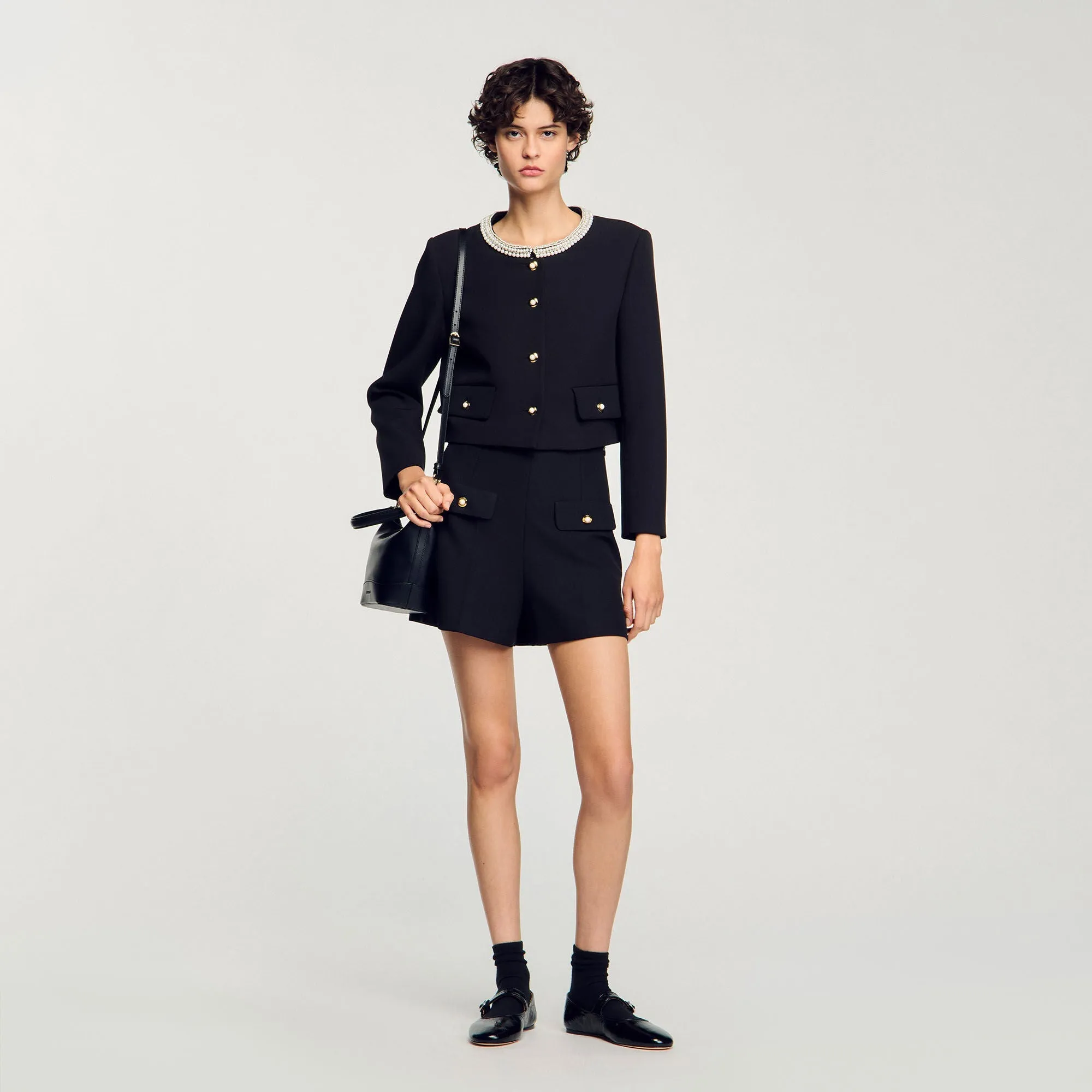 Dominique High-Waisted Shorts Black