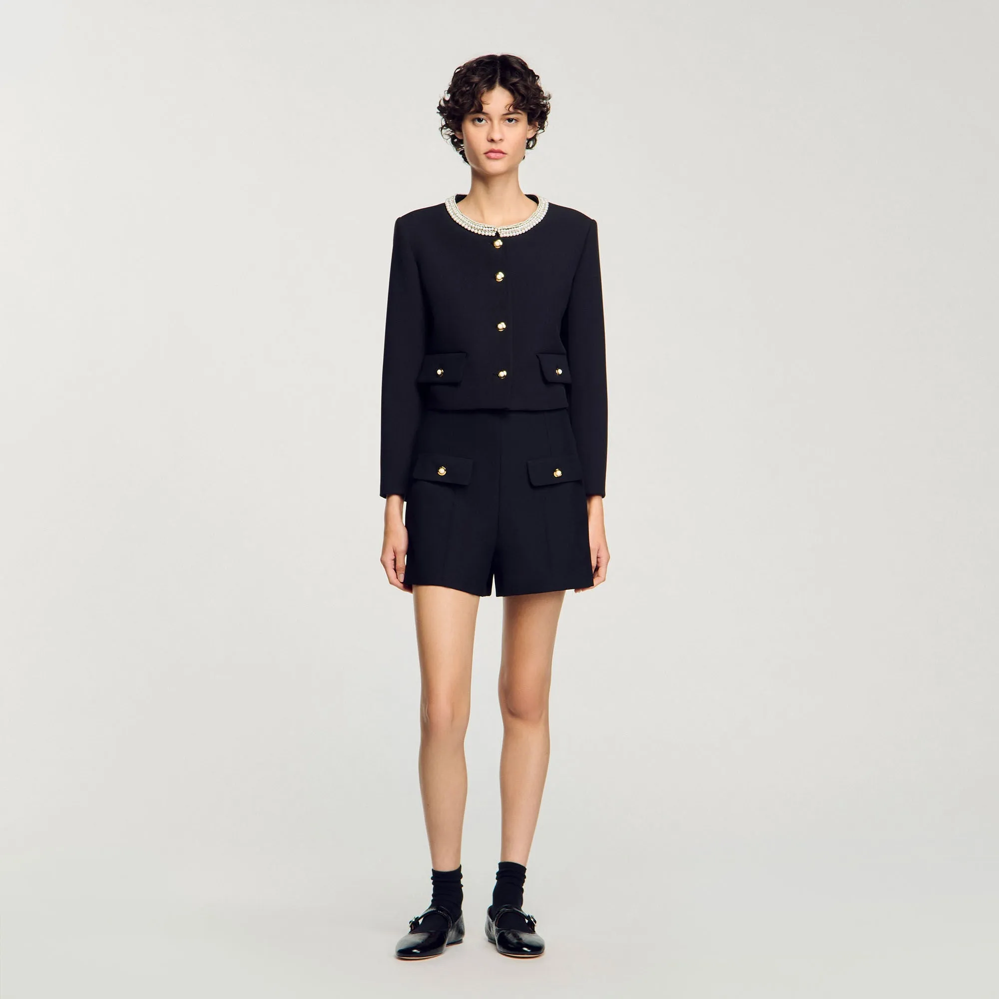 Dominique High-Waisted Shorts Black