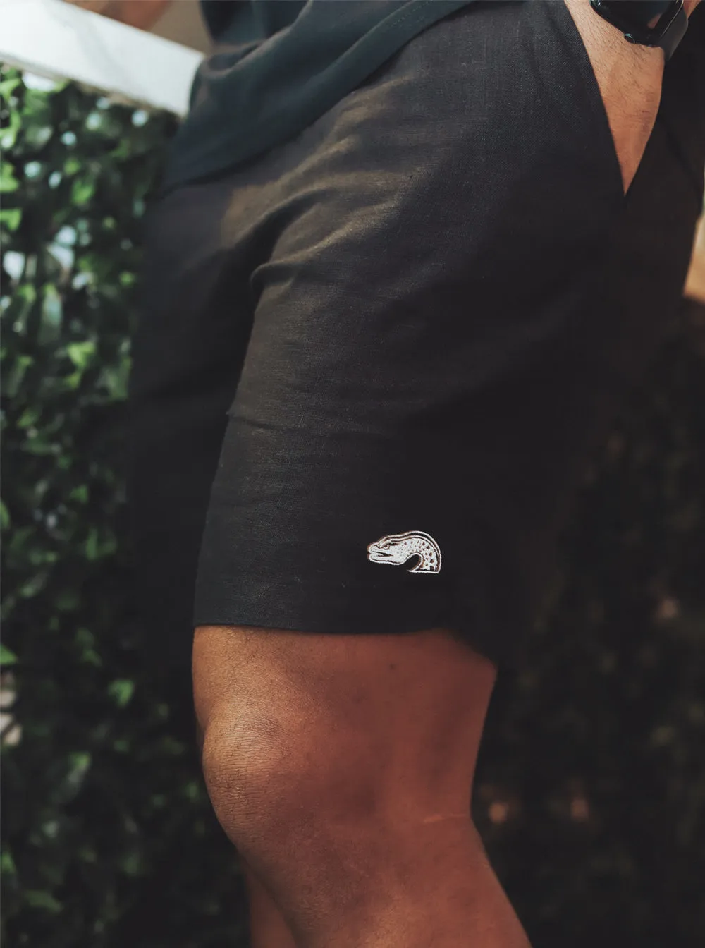 Everyday Eel Adult's Black Linen Shorts