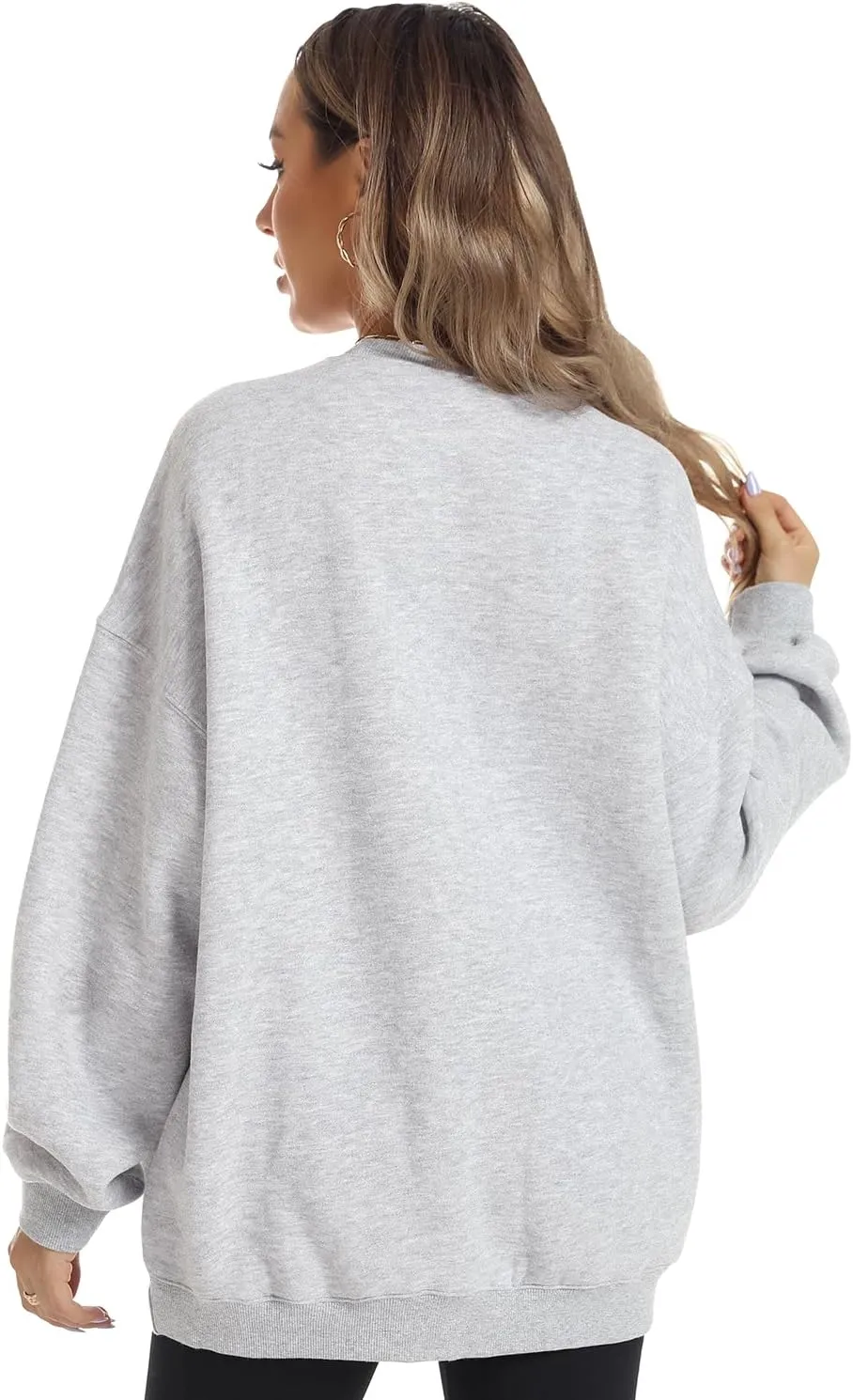 FANCYINN Womens Crewneck Sweatshirts Casual Long Sleeve Loose Pullover Soft Solid Fleece Fall Winter Tops