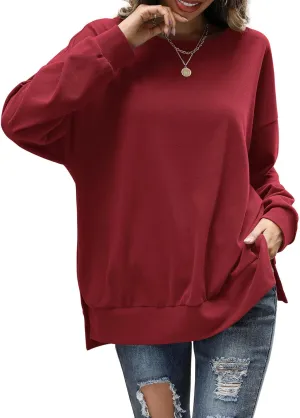 Florboom Womens Oversized Sweatshirts Crew Neck Long Sleeve Tunic Top Casual Fall Soft Pullover
