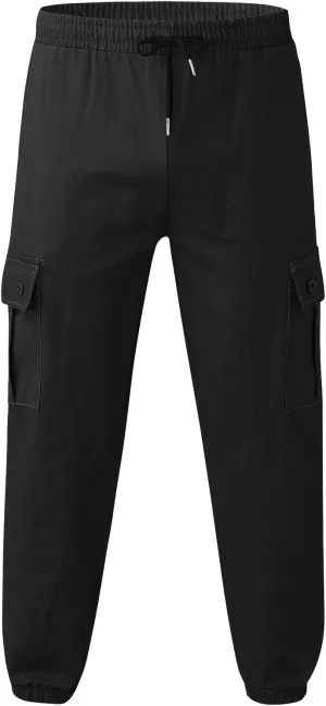 GIERIDUC Men's Faux Leather Pants Mens Pants Casual Relaxed Fit Joggers Black Pleather Pants for Men Mens Jogger Cargo Pants