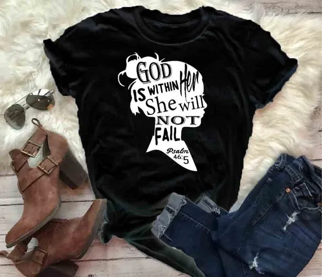 God Is Within Her She Will Not Fail Christian Statement Shirt