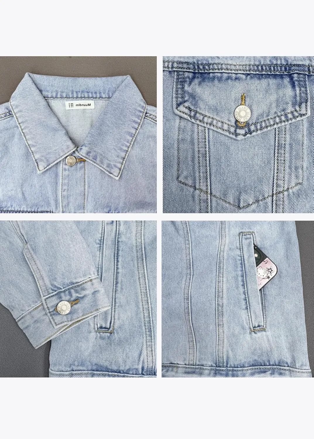 Jean Jacket for Women, Oversize Trendy Denim Jacket, Women's Loose Long Boyfriend Jean Jackets Coat