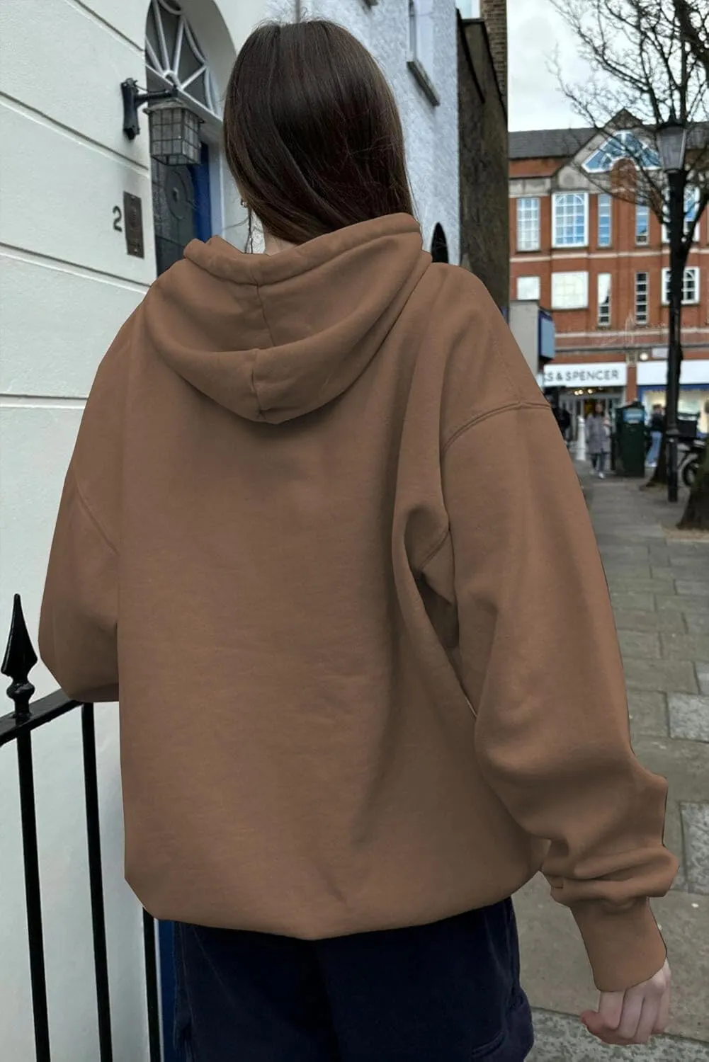 KMBANGI Women Y2k Oversized Zipper Hoodie with Pockets Loose Zip Up Sweatshirts Hooded Jacket Harajuku Trendy Streetwear
