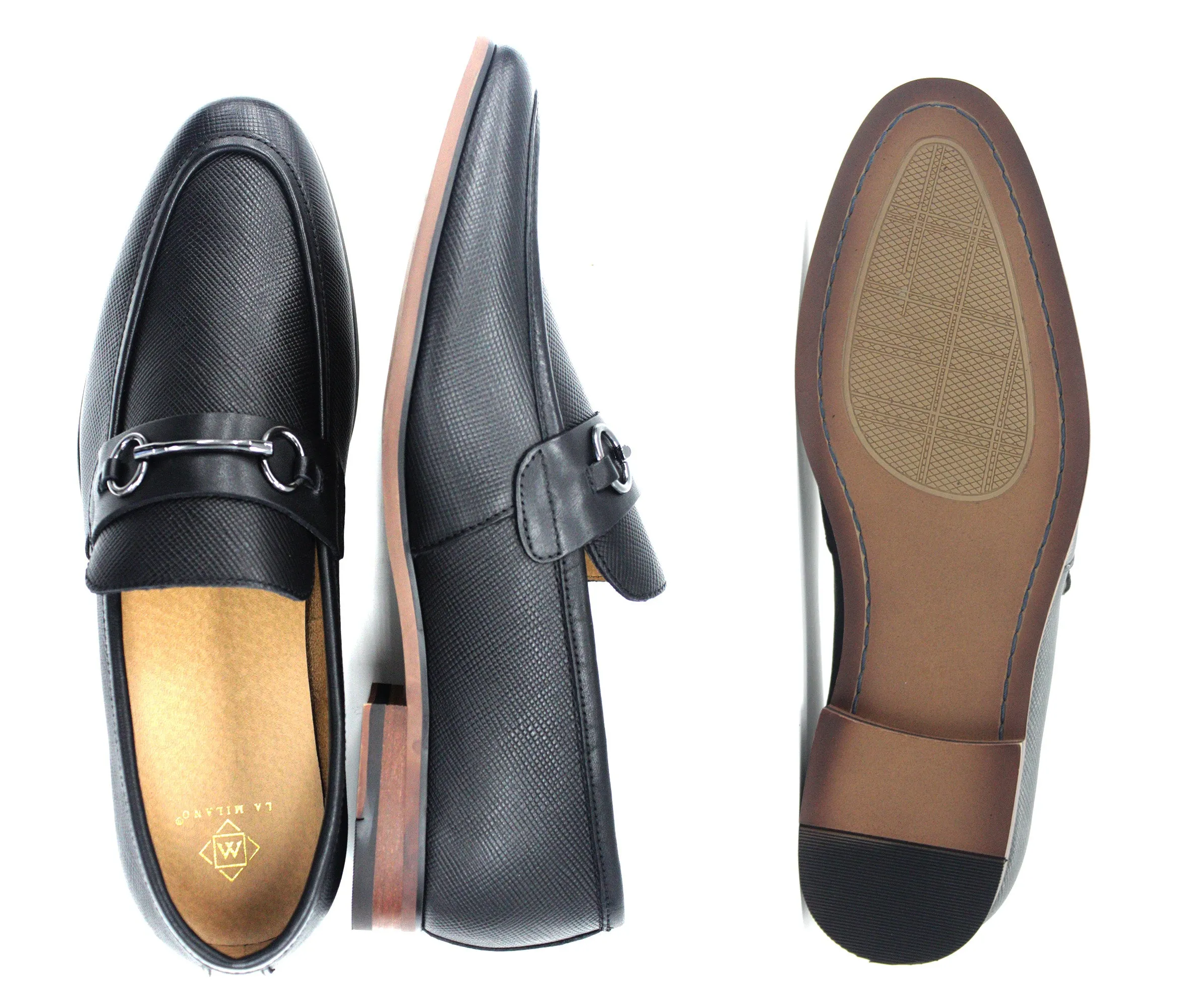 LA MILANO,MOC TOE-SLIP ON-SHOES-A120070-BLACK