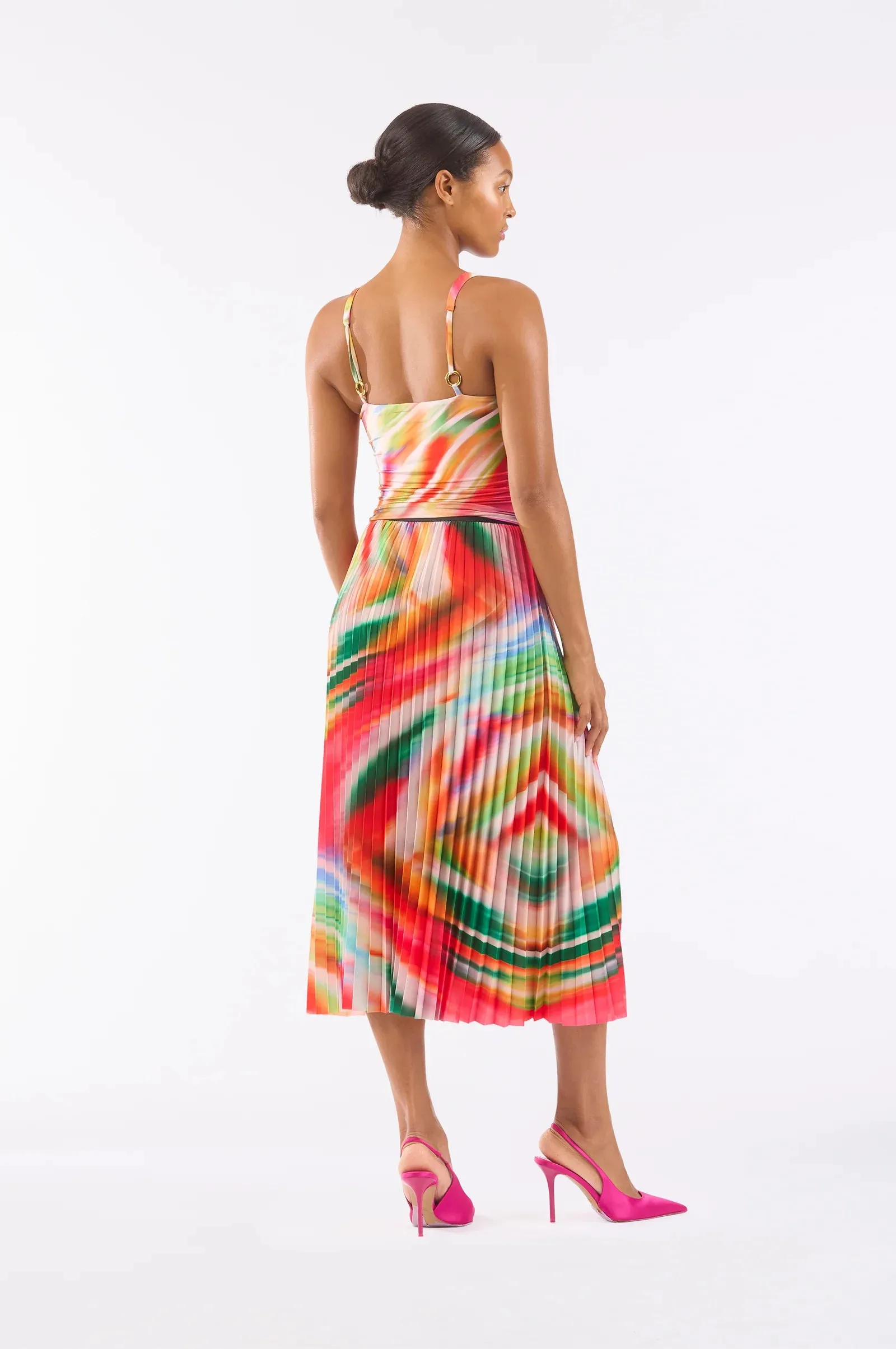 Le Superbe Bold Swirl Pleated Skirt