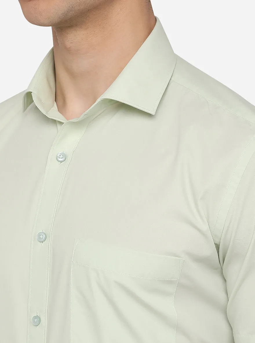 Light Pista Solid Regular Fit Formal Shirt | Greenfibre
