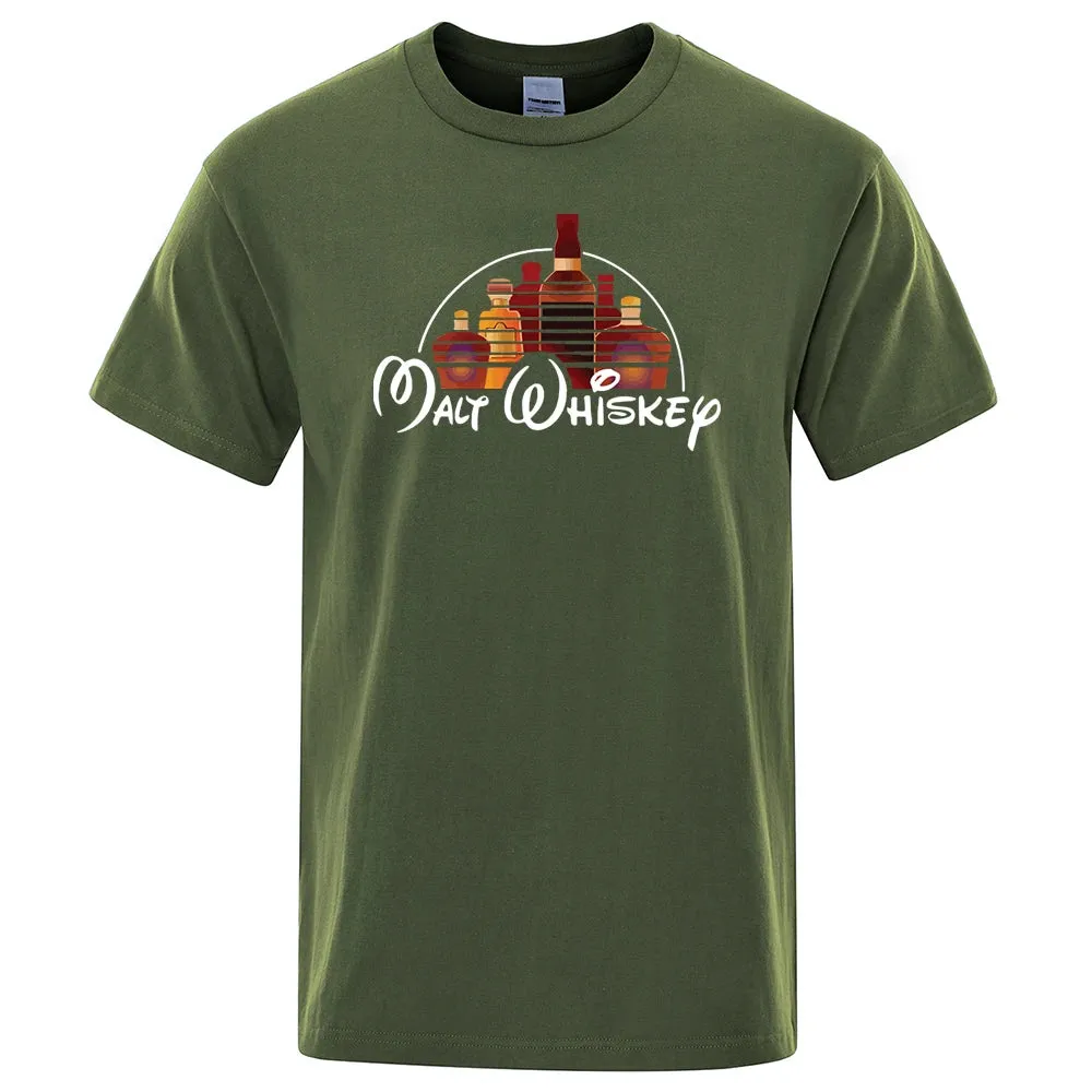 Malt Whiskey Printed T-Shirt – Funny Alcohol-Themed Oversized Tee for Men