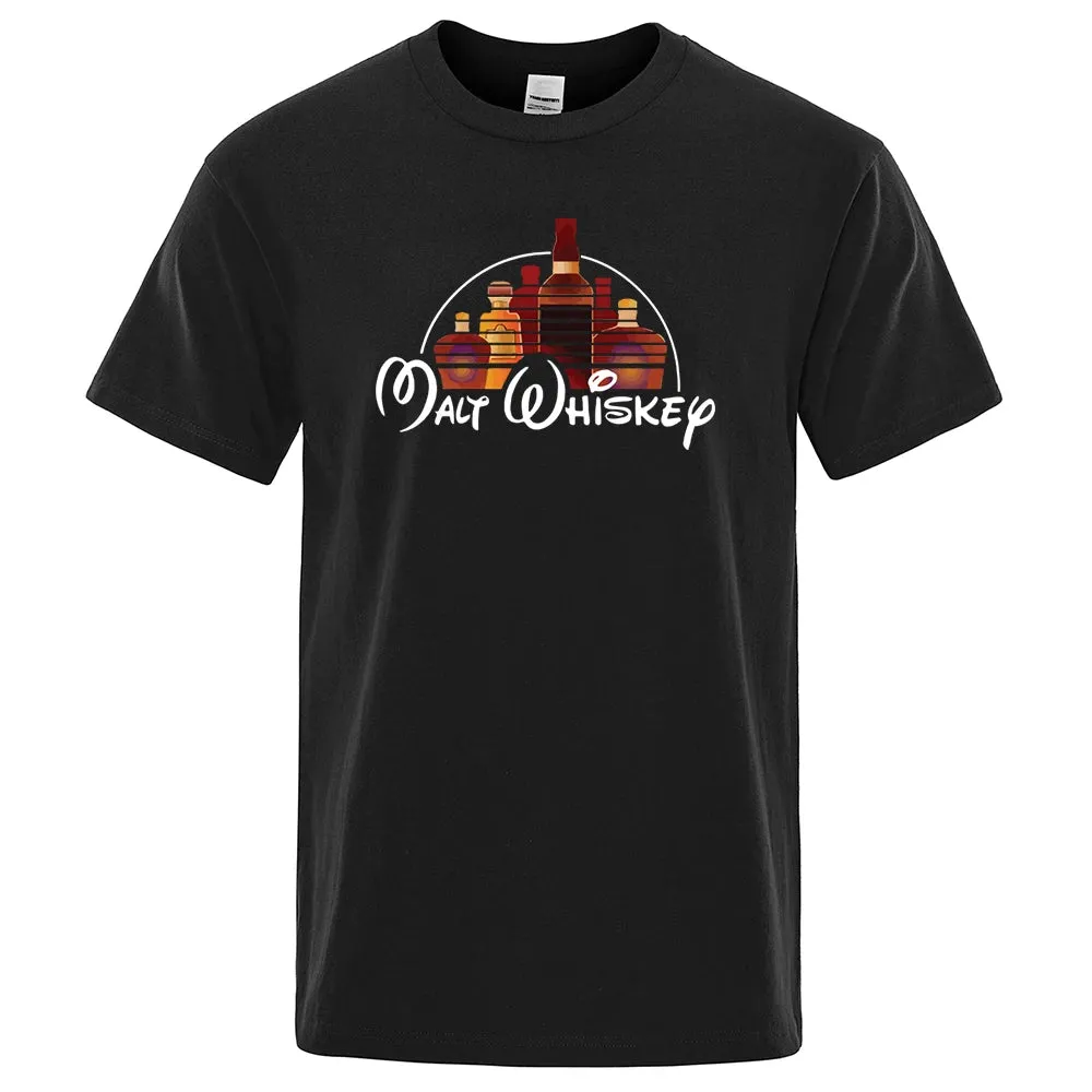 Malt Whiskey Printed T-Shirt – Funny Alcohol-Themed Oversized Tee for Men