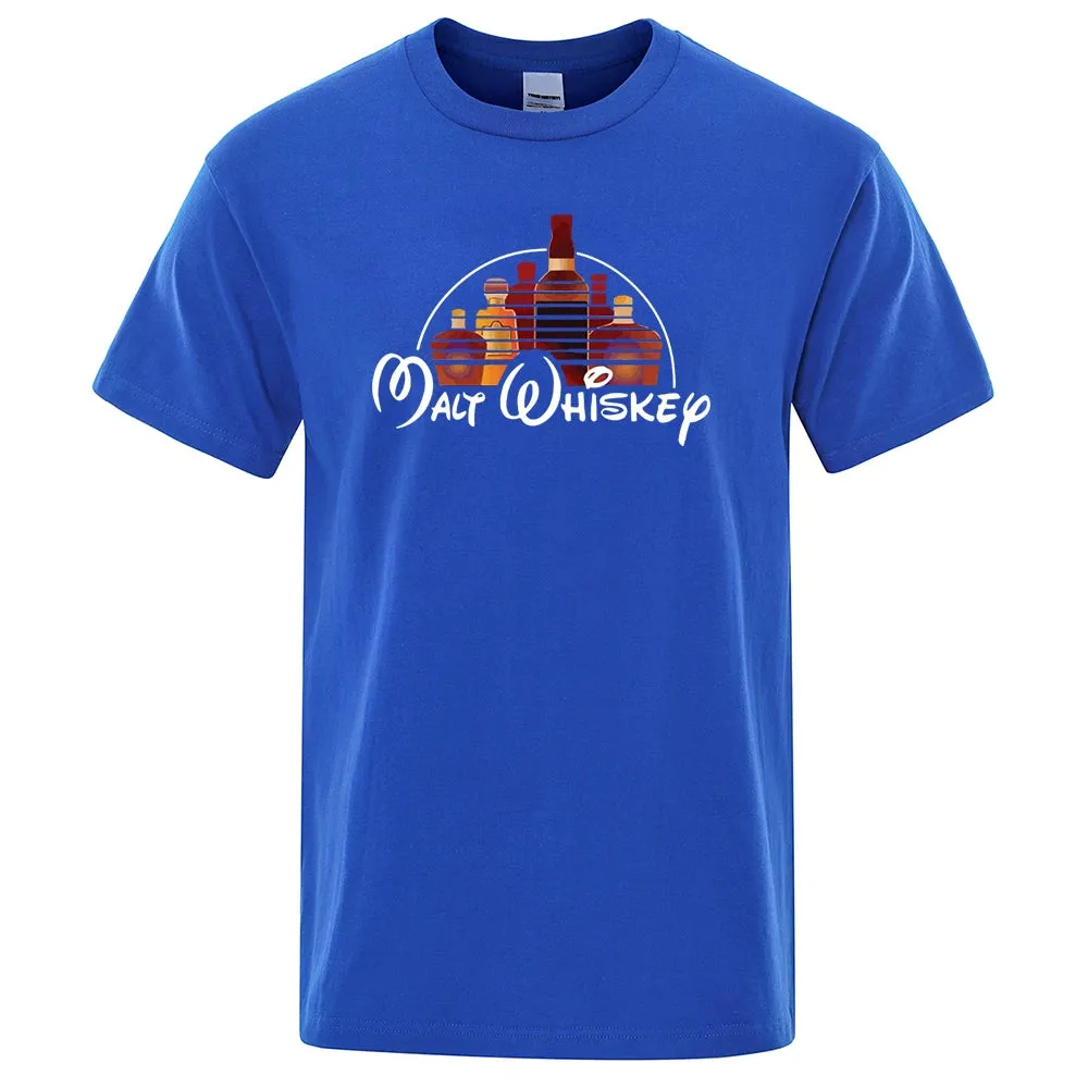 Malt Whiskey Printed T-Shirt – Funny Alcohol-Themed Oversized Tee for Men