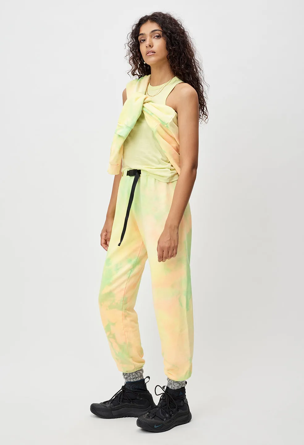 Marble Mix Belted Sweatpants / Smarties