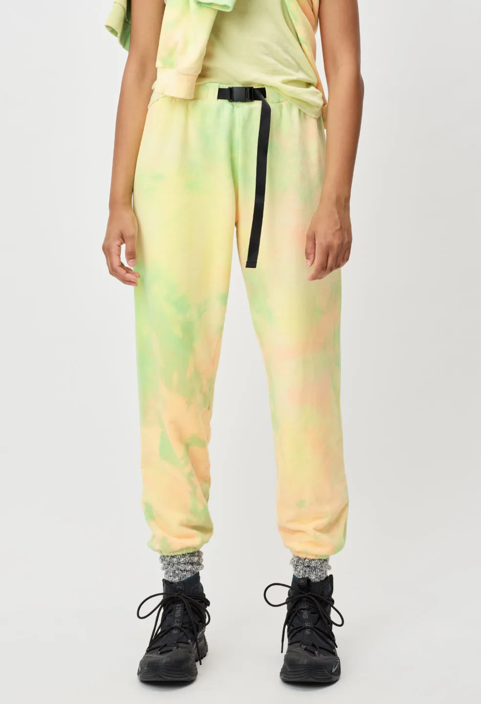 Marble Mix Belted Sweatpants / Smarties