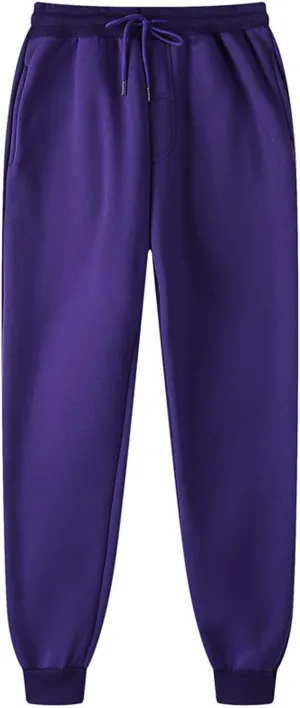 Mens Solid Color Sweatpant Trendy Drawstring Stretch Waist Straight Trousers Jogger Pants Workout Running Casual Pant