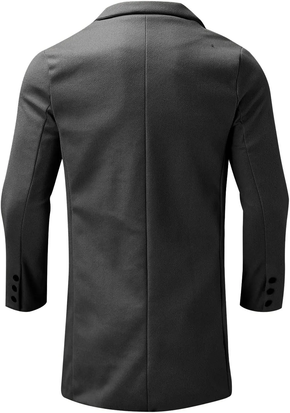 Men's Trench Coat 2024 Trendy Notch Lapel Wool Blend Warm Overcoat Casual Single Breasted Long Jackets