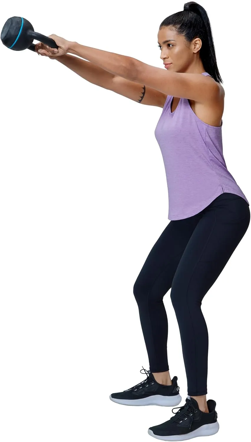 MIER Womens Workout Tank Tops Sleeveless Yoga Athletic Running Dry Fit Shirts Racerback Soft Gym Muscle Tee, Scoop Neck