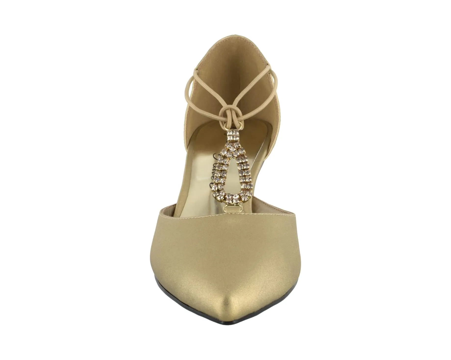 Moonlight Easy Street Heels, Gold Satin