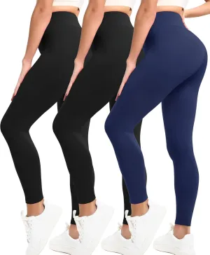 Natural Feelings Buttercloud 3 Pack Leggings for Women-High Waisted Buttery Soft Yoga Pants Lounge Everyday Wear