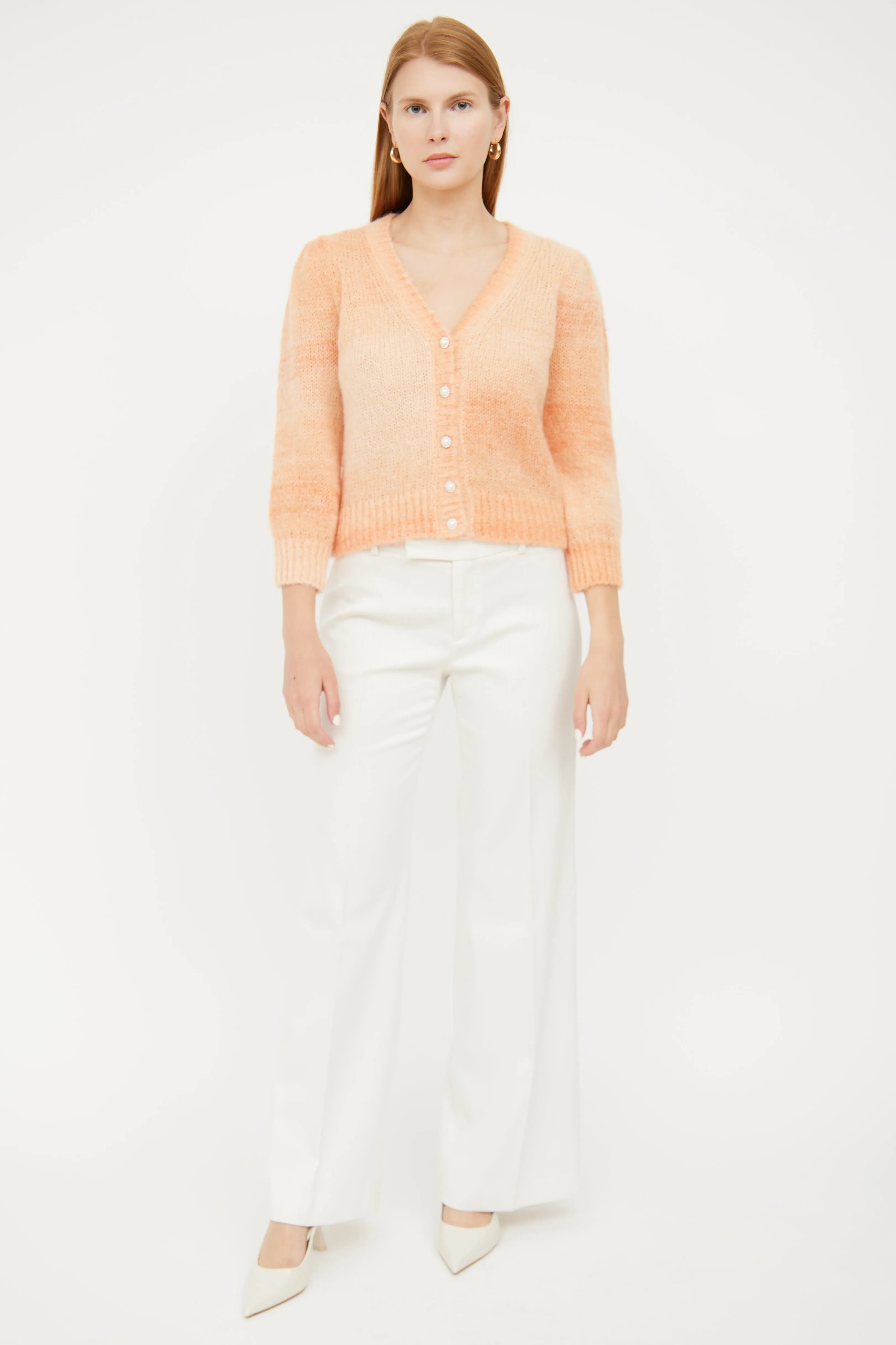Orange Gradient Mohair Cardigan