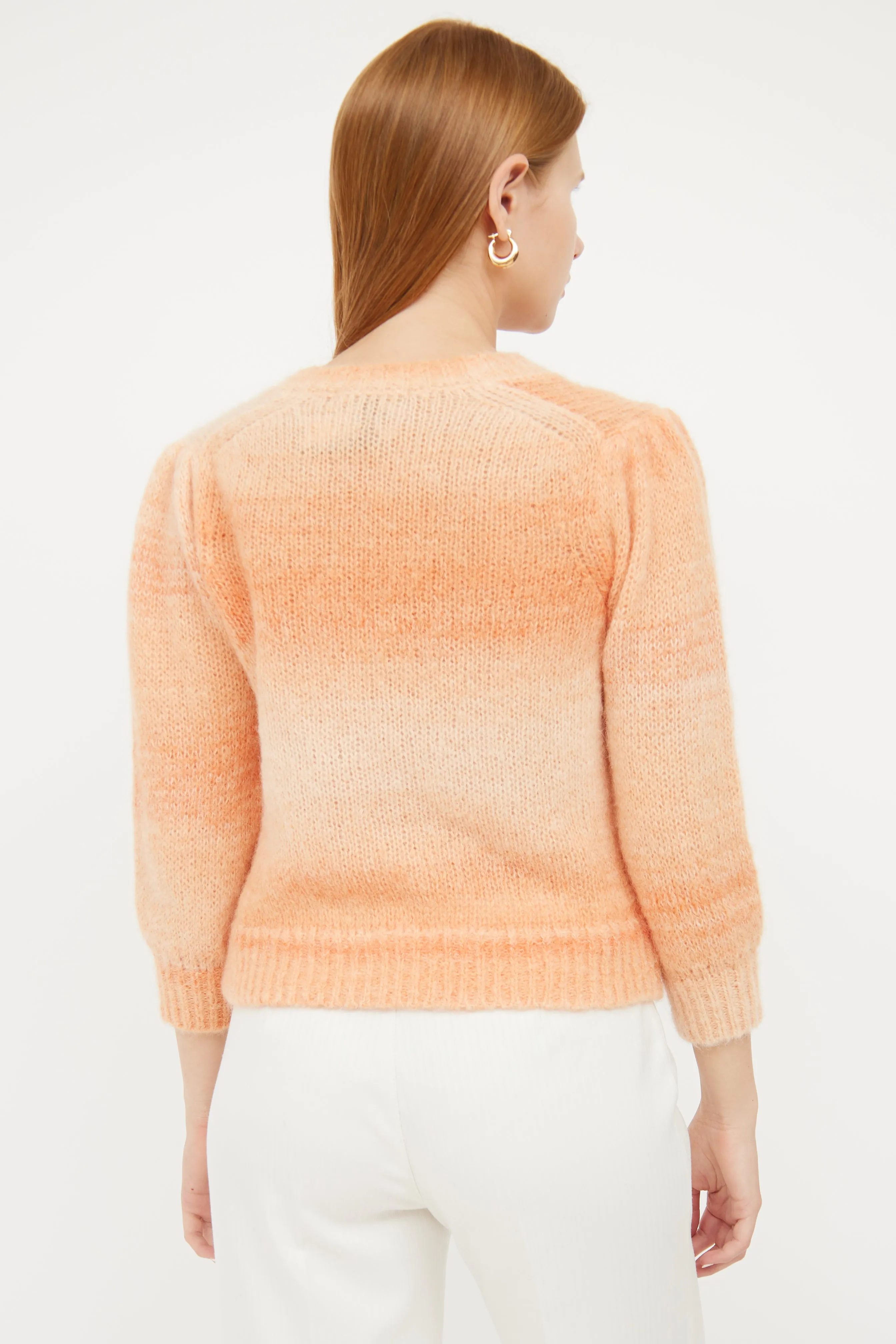 Orange Gradient Mohair Cardigan