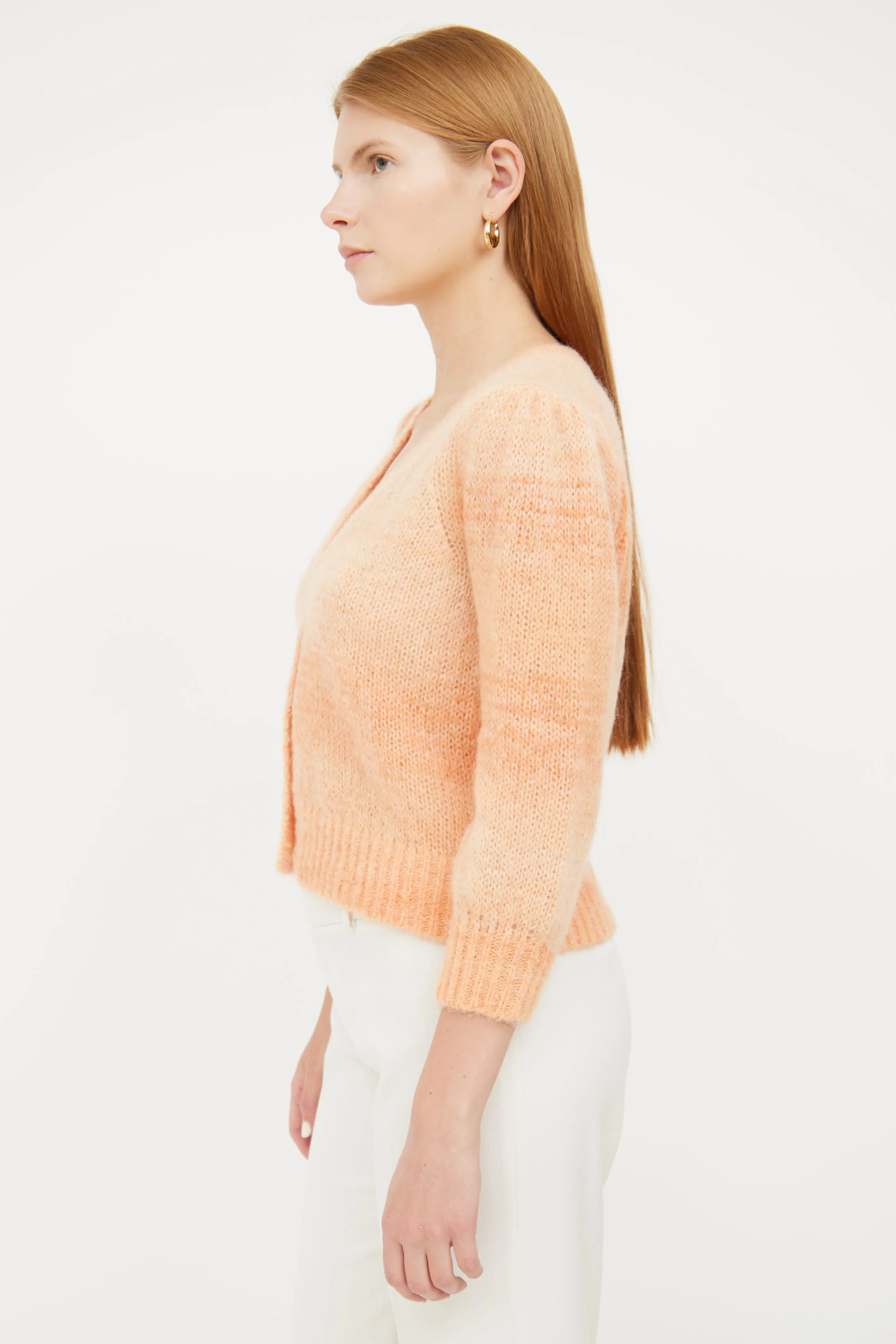 Orange Gradient Mohair Cardigan
