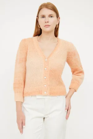 Orange Gradient Mohair Cardigan