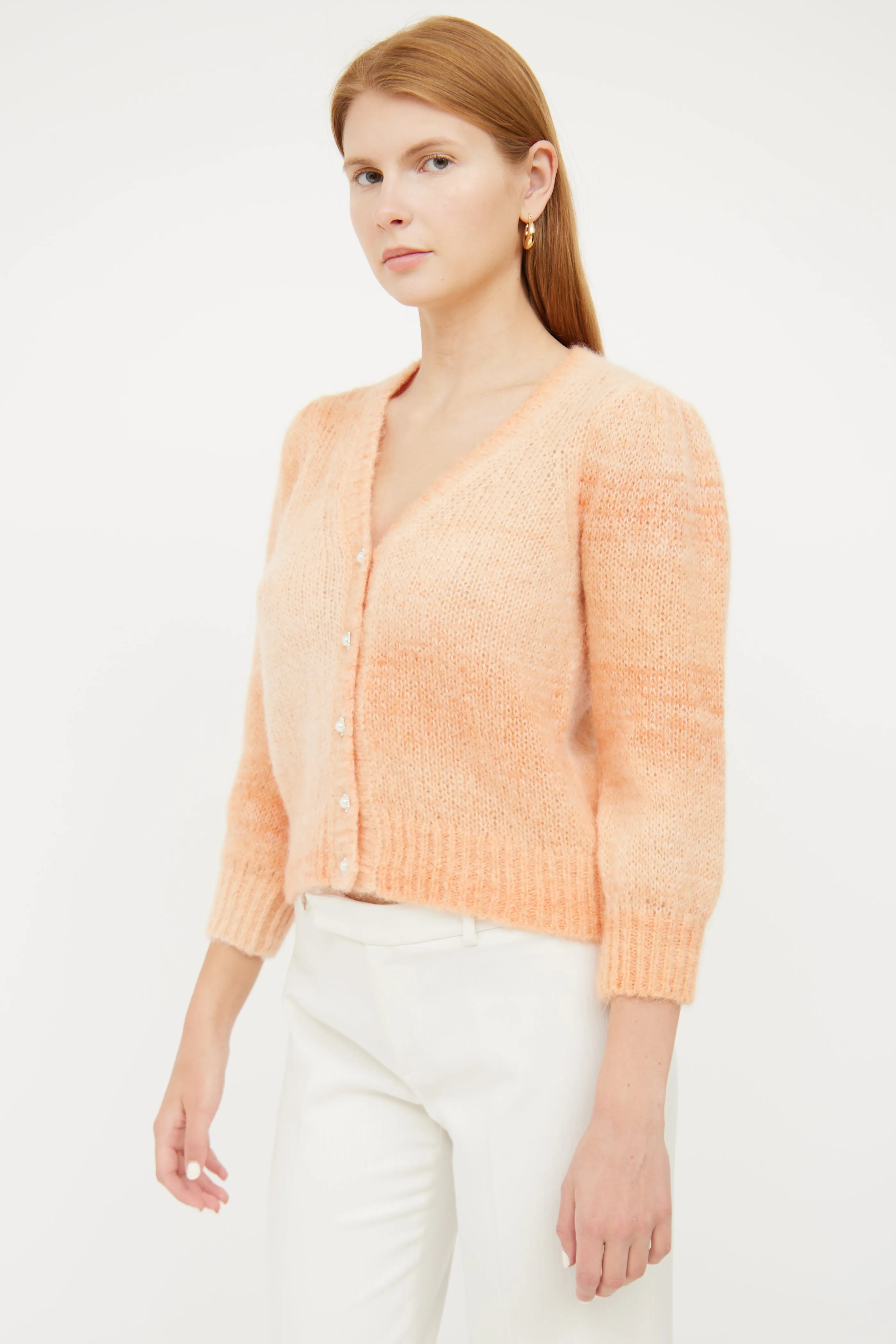 Orange Gradient Mohair Cardigan