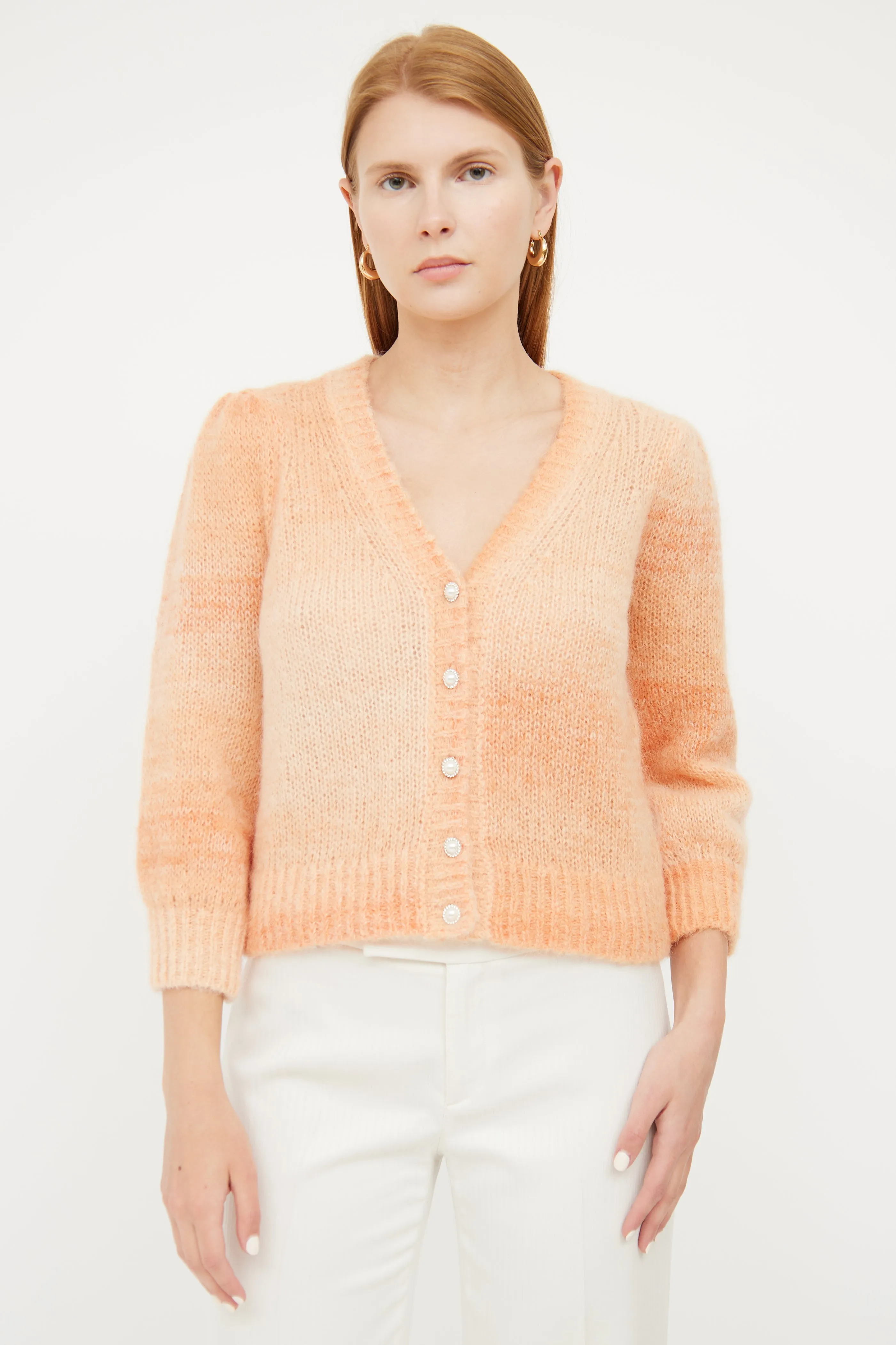 Orange Gradient Mohair Cardigan