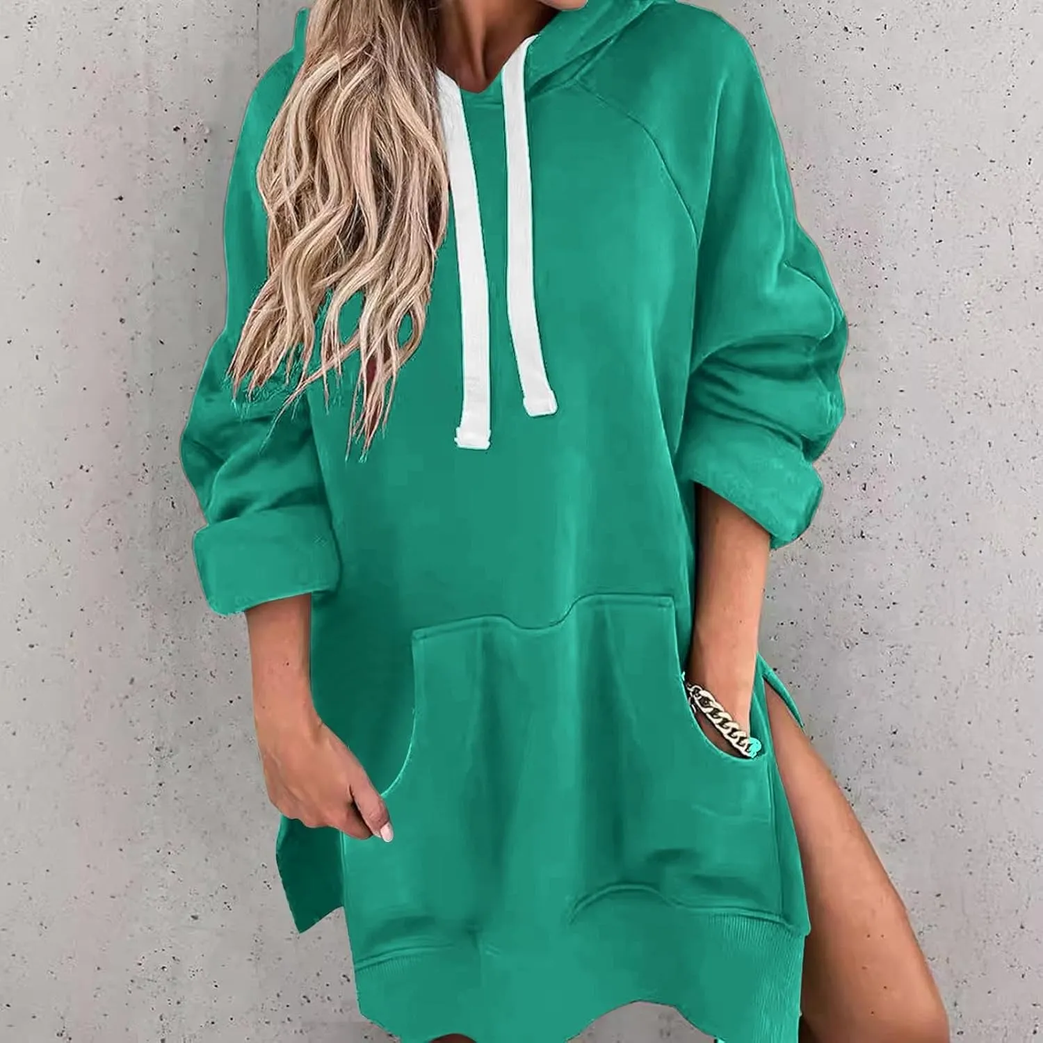 Oversized Hoodie Woman Long Sleeve Sweatshirts V Neck Fall Clothes Women Long Sleeve Hoodie 2024 Winter Clothes