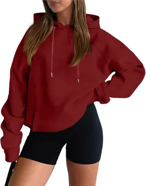 Oversized Hoodies for Women Soft Lightweight Fleece Hooded Sweatshirt Trendy Drop Shoulder Loose Pullover Sweater