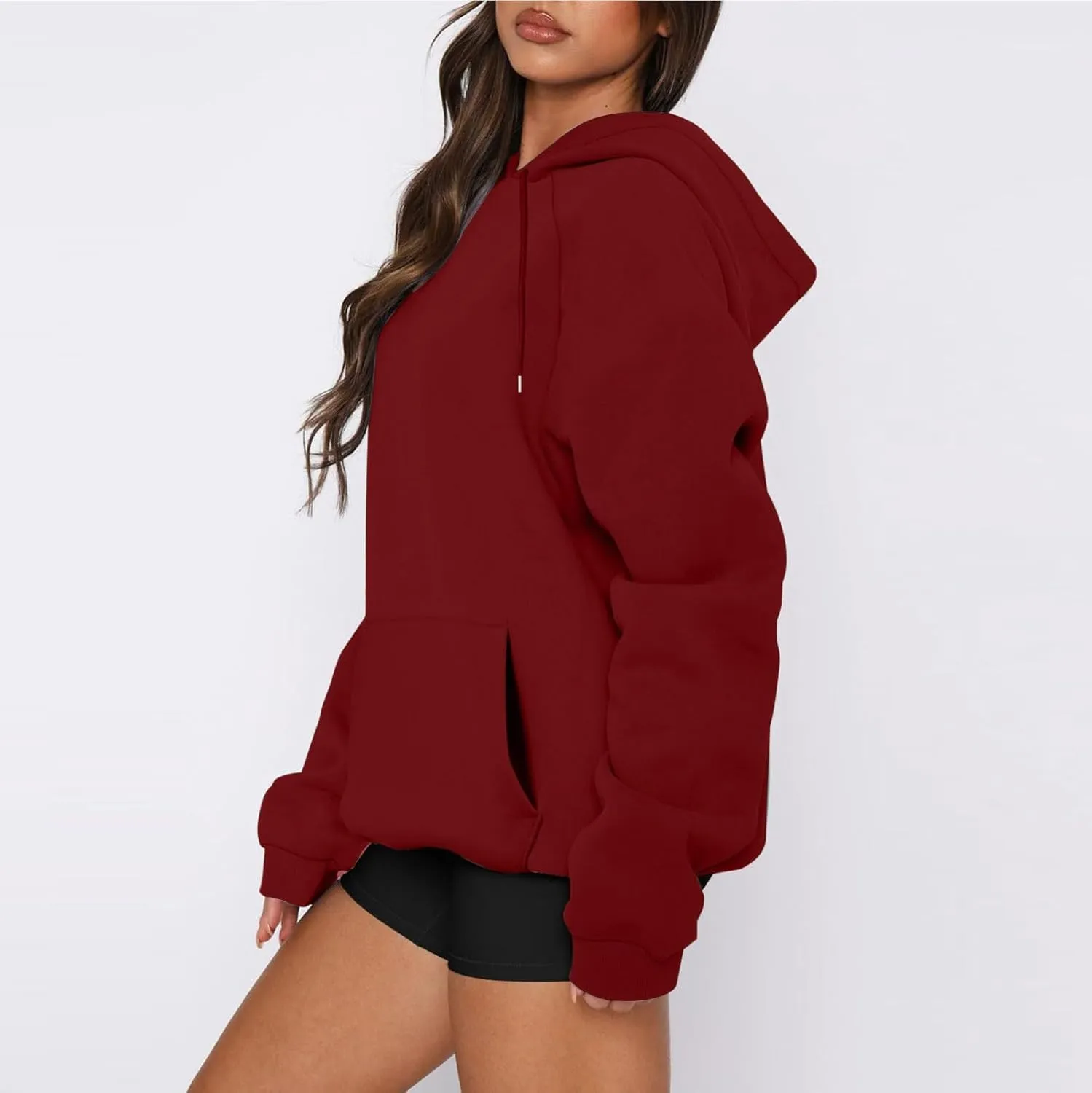 Oversized Hoodies for Women Soft Lightweight Fleece Hooded Sweatshirt Trendy Drop Shoulder Loose Pullover Sweater