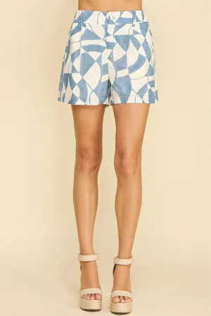 Printed High Waisted Shorts