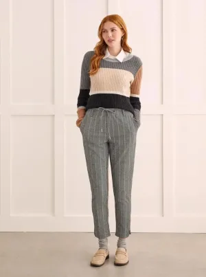 Pull On Ankle Pant W/ Rounded Hem [Charcoal-1066O]
