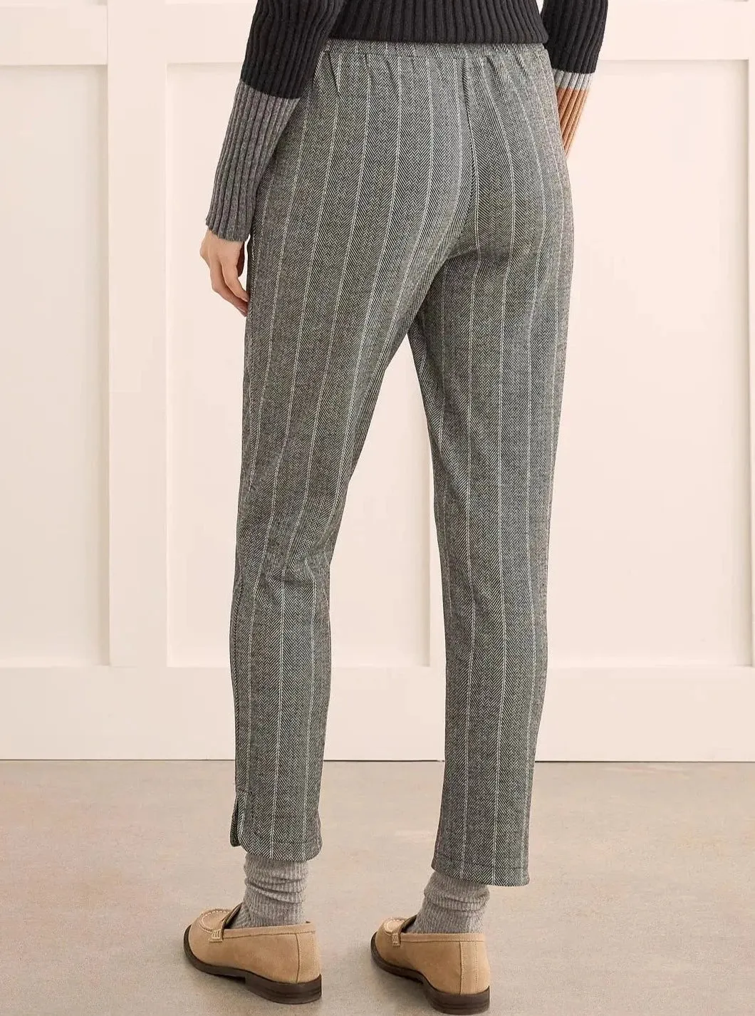 Pull On Ankle Pant W/ Rounded Hem [Charcoal-1066O]