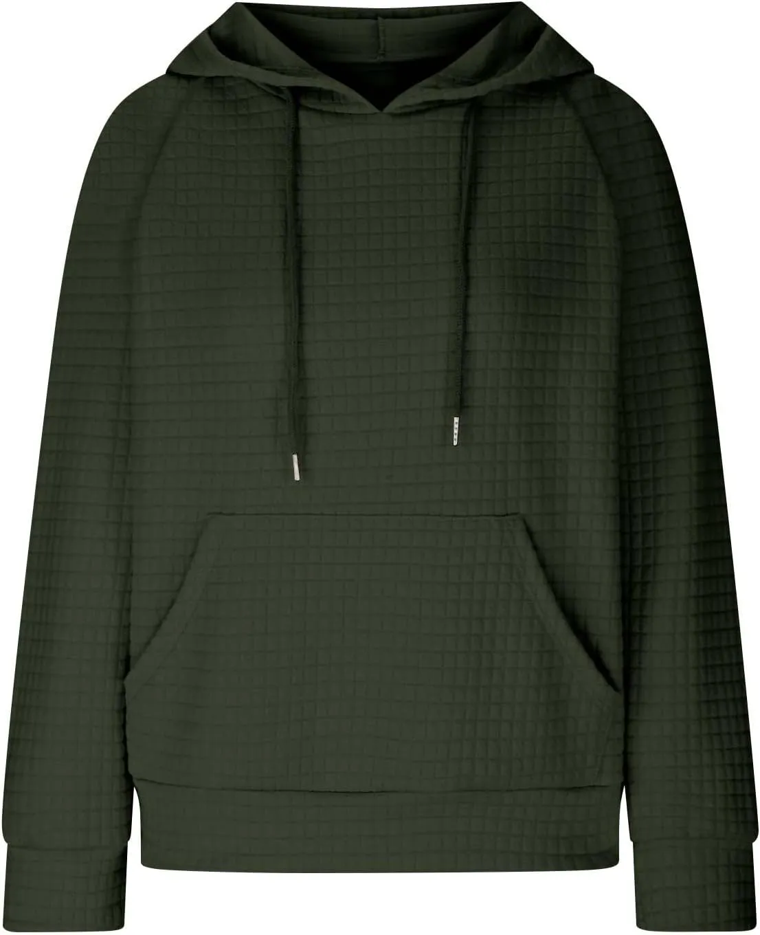 SMIDOW Oversized Hoodies For Women Trendy 2023 Waffle Knit Hooded Sweatshirt Casual Loose Fall Winter Pullover Tops