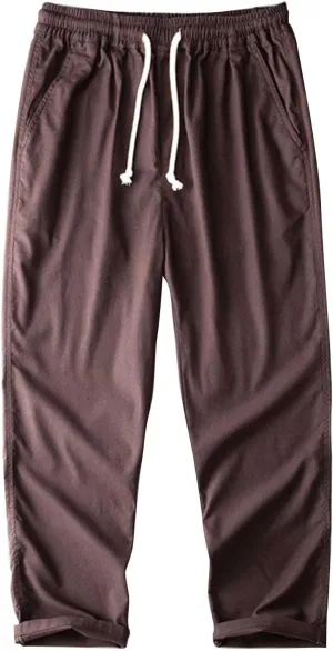 Sweatpants for Men Vintage Slacks Men Sports Tapered Utility Cosy Elasticated Waist Solid Color Split Cargo