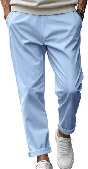 Thatrich Mens Stretch Pants Relaxed Fit Basic Suit Pant Quick Dry Business Casual Trousers Lightweight Sweatpant Comfy Slacks