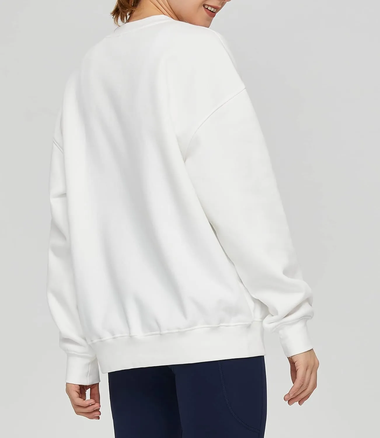THE GYM PEOPLE Womens' Fleece Crewneck Loose fit Soft Oversized Pullover Sweatshirt
