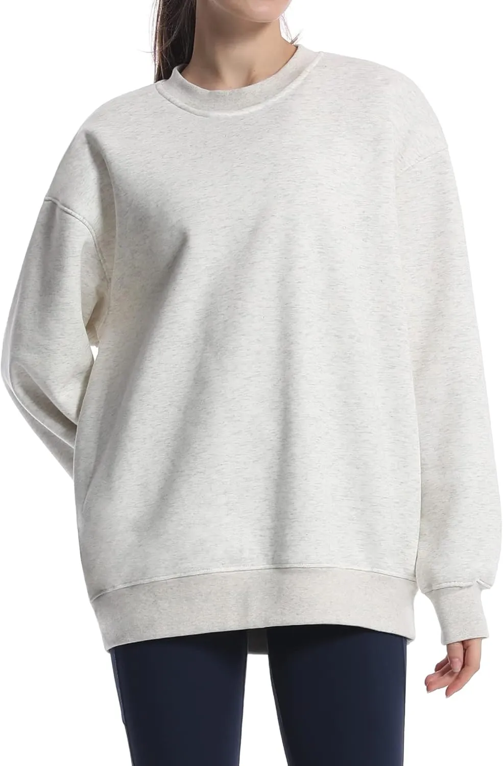 THE GYM PEOPLE Womens' Fleece Crewneck Loose fit Soft Oversized Pullover Sweatshirt