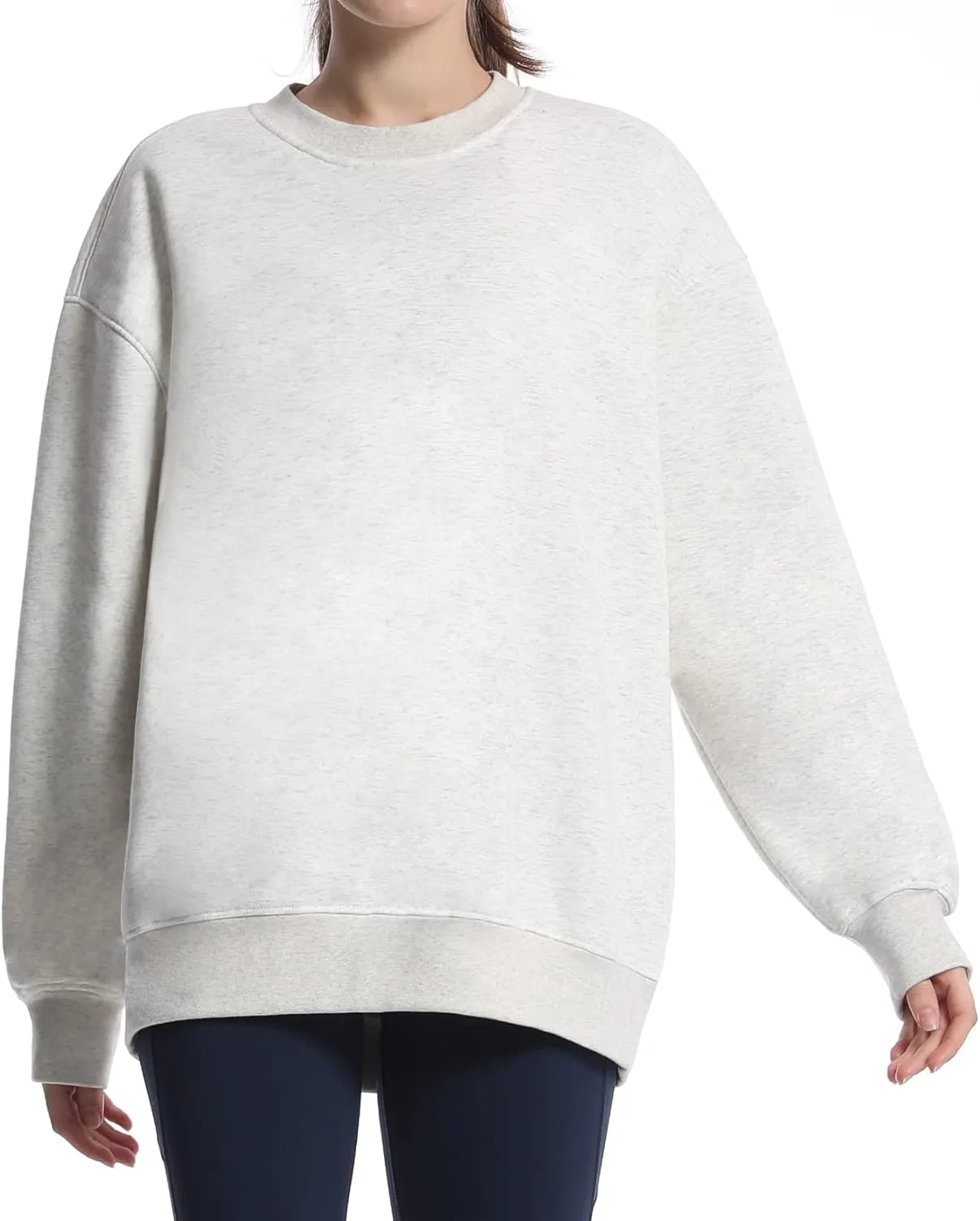 THE GYM PEOPLE Womens' Fleece Crewneck Loose fit Soft Oversized Pullover Sweatshirt