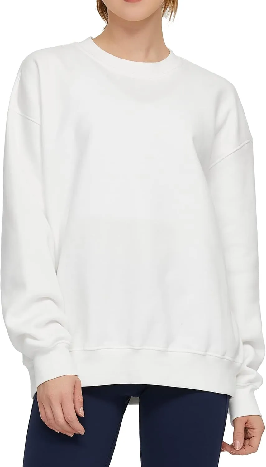 THE GYM PEOPLE Womens' Fleece Crewneck Loose fit Soft Oversized Pullover Sweatshirt