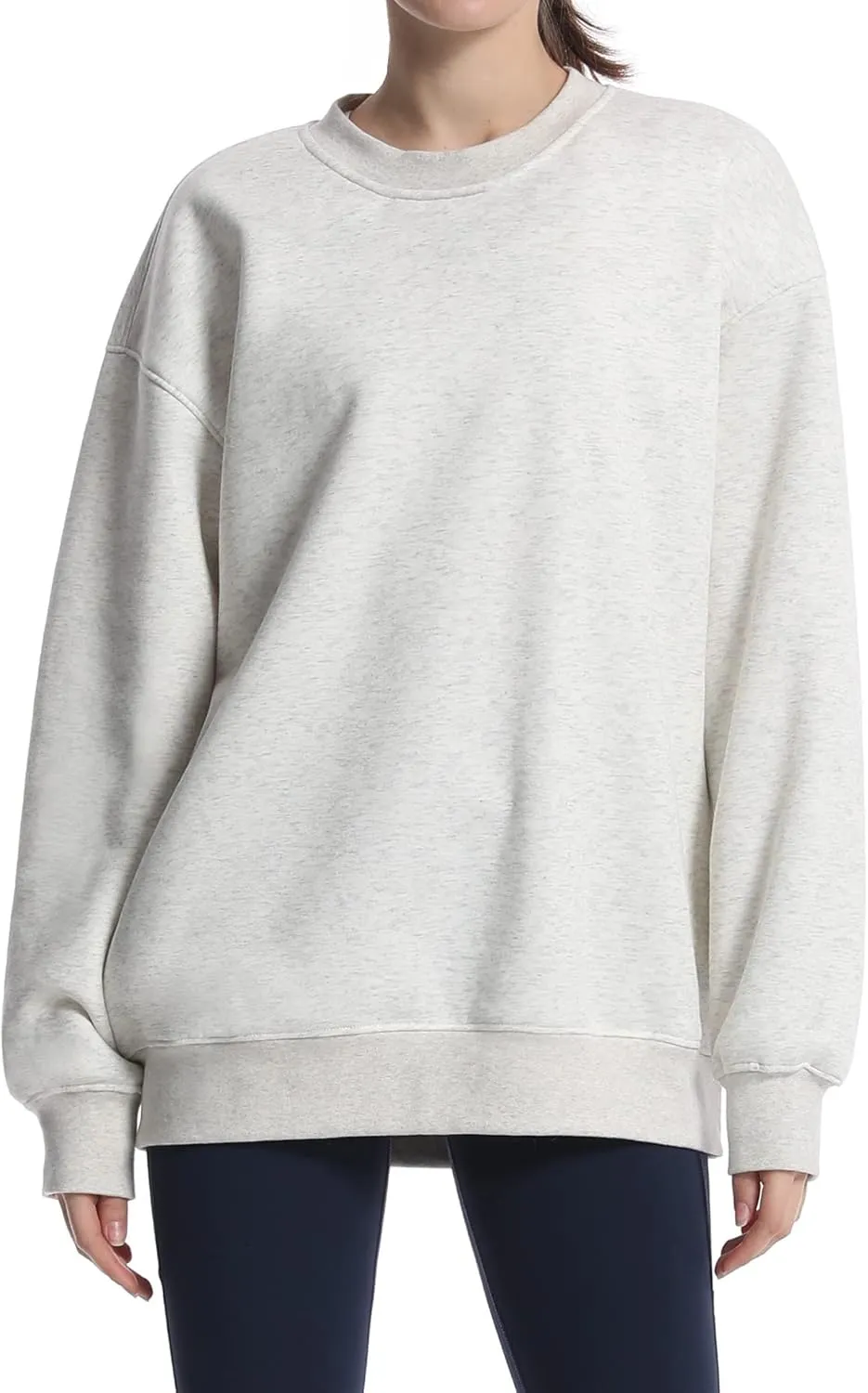 THE GYM PEOPLE Womens' Fleece Crewneck Loose fit Soft Oversized Pullover Sweatshirt