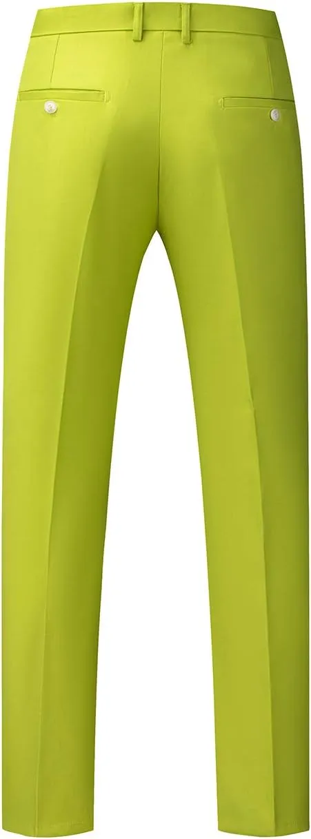 UNINUKOO Mens Dress Pants Slim Fit Solid Color Skinny Trousers Classic Business Casual Wedding Suit Pants