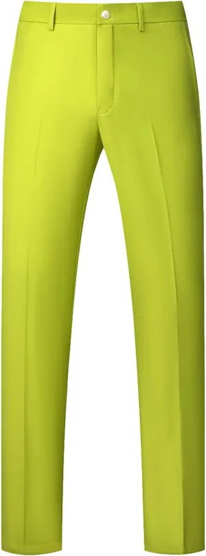 UNINUKOO Mens Dress Pants Slim Fit Solid Color Skinny Trousers Classic Business Casual Wedding Suit Pants